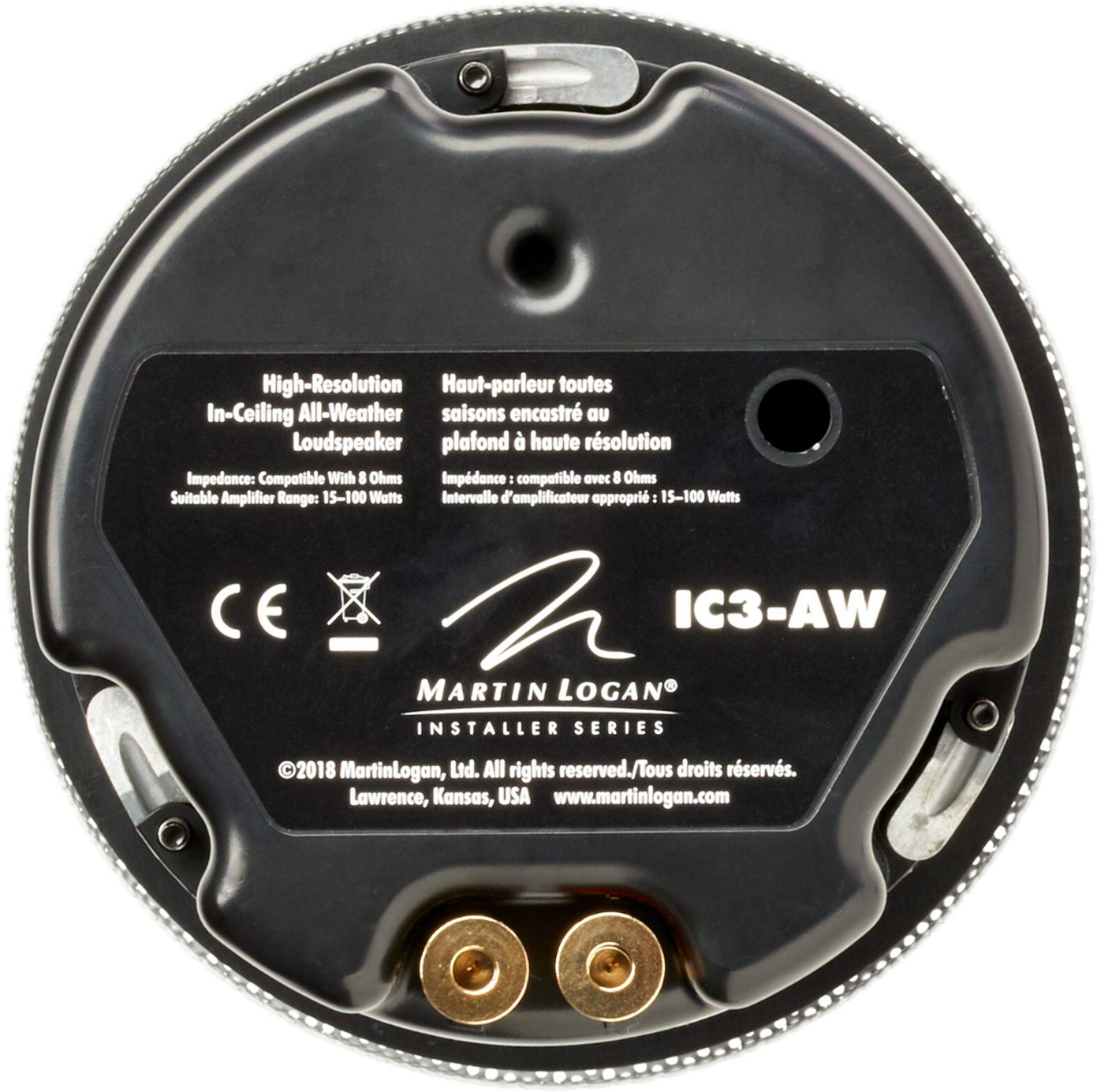 Back. MartinLogan - Installer 3-1/2" 60-Watt Passive 2-Way In-Ceiling Speaker (Each) - White.