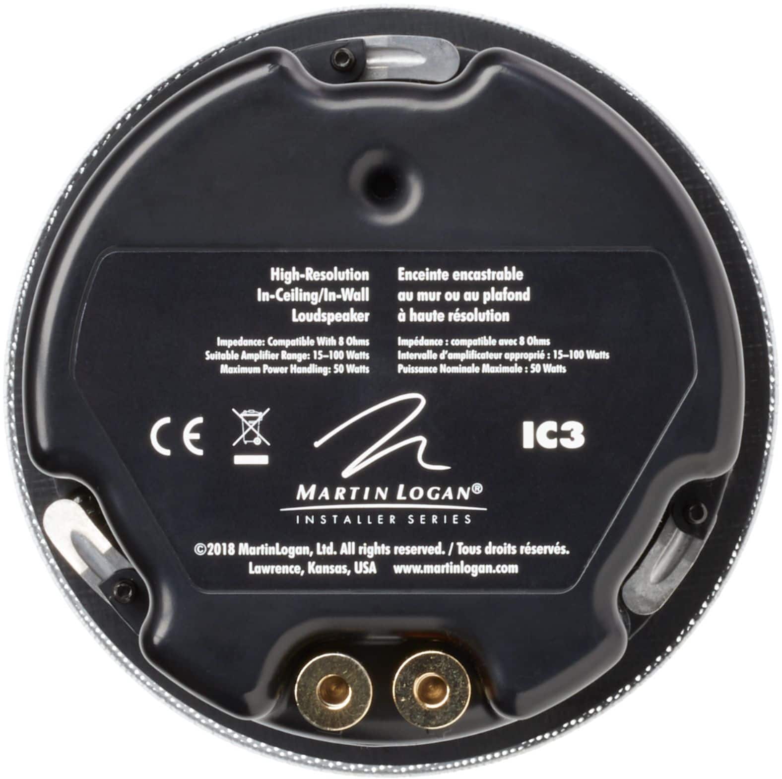 Back. MartinLogan - Installer 3-1/2" 60-Watt Passive 2-Way In-Ceiling Speaker (Each) - White.