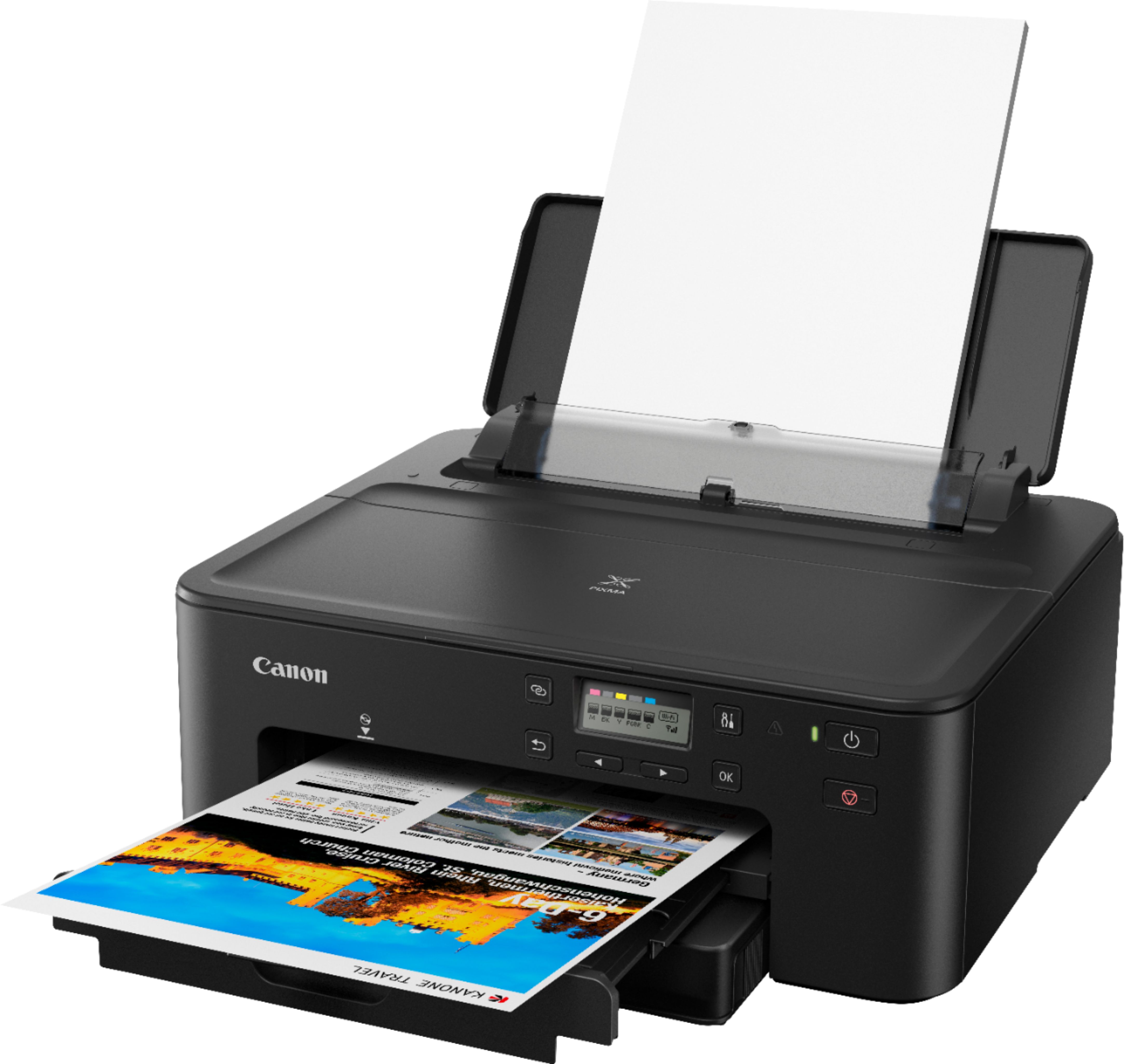 Left View: Canon - PIXMA TS702 Wireless Inkjet Printer - Black