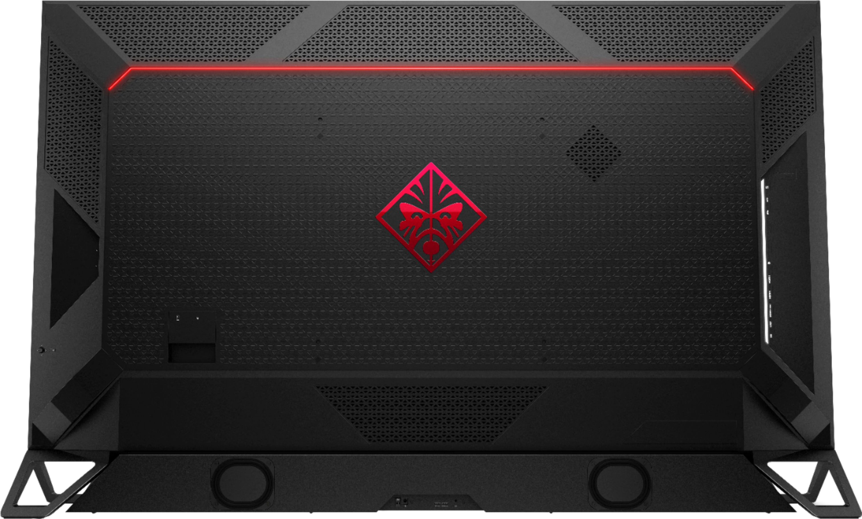 Back View: HP OMEN - Emperium 65" LED 4K UHD G-SYNC Ultimate Monitor with HDR (DisplayPort, HDMI, USB) - Black/Green
