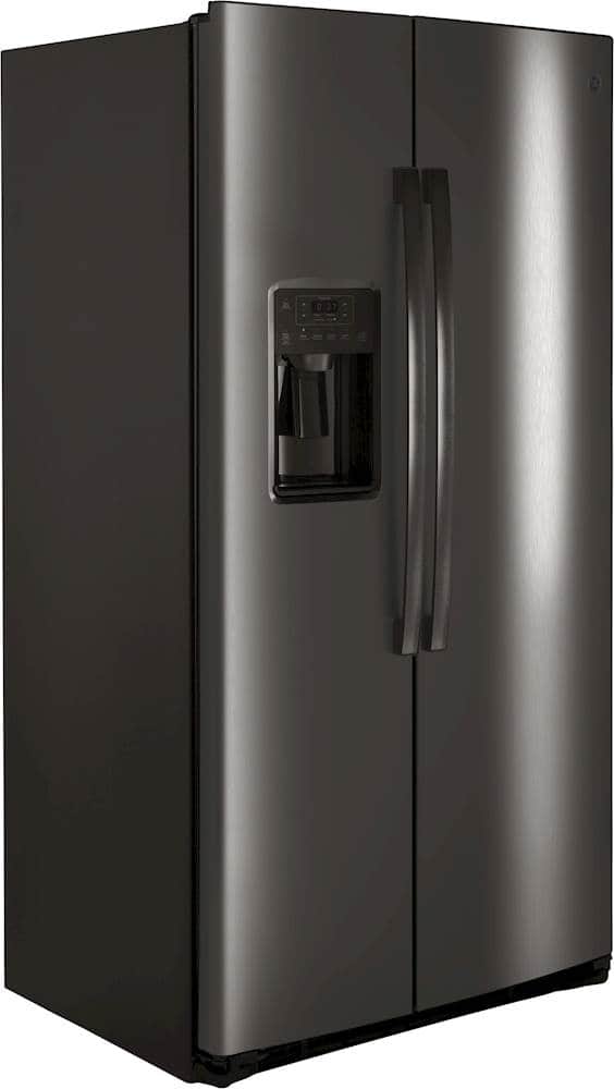Angle. GE - 21.8 Cu. Ft. Side-by-Side Counter-Depth Refrigerator.