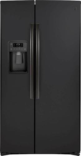 GE - 21.8 Cu. Ft. Side-by-Side Counter-Depth Refrigerator - Black Slate