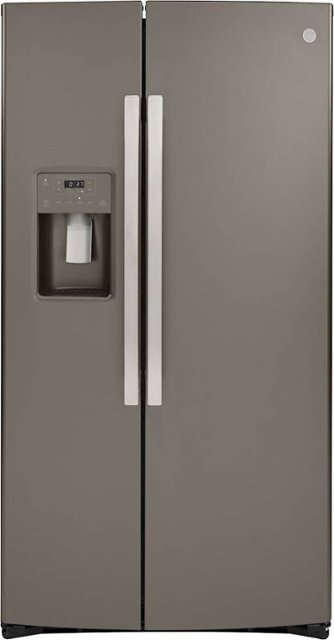 Front Zoom. GE - 21.8 Cu. Ft. Side-by-Side Counter-Depth Refrigerator - Slate.