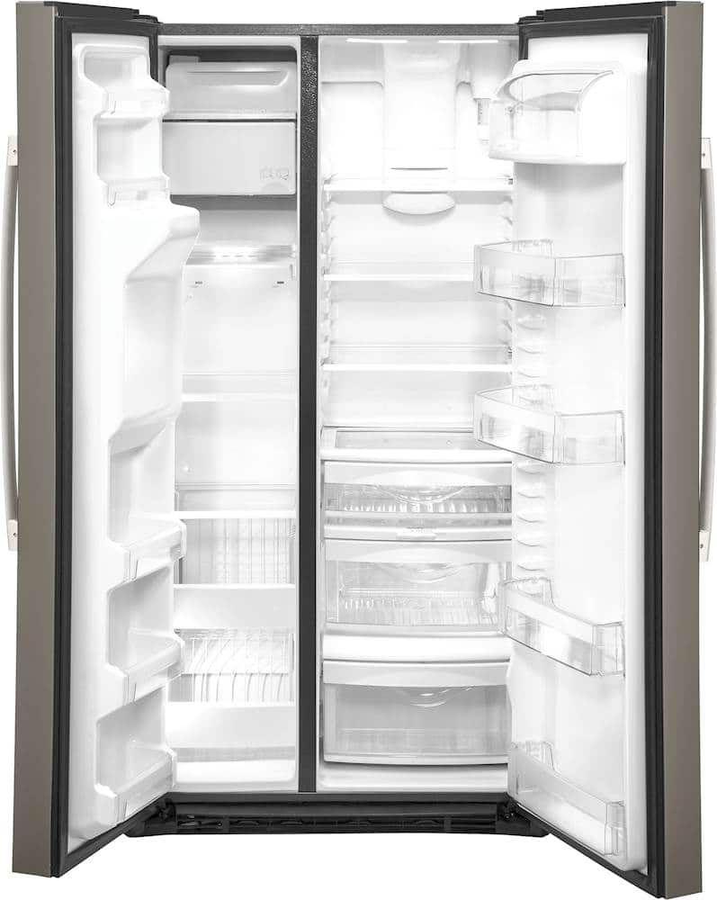 Alt View 2. GE - 21.8 Cu. Ft. Side-by-Side Counter-Depth Refrigerator - Slate.