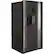 Angle. GE - 25.1 Cu. Ft. Side-by-Side Refrigerator - Black stainless steel.