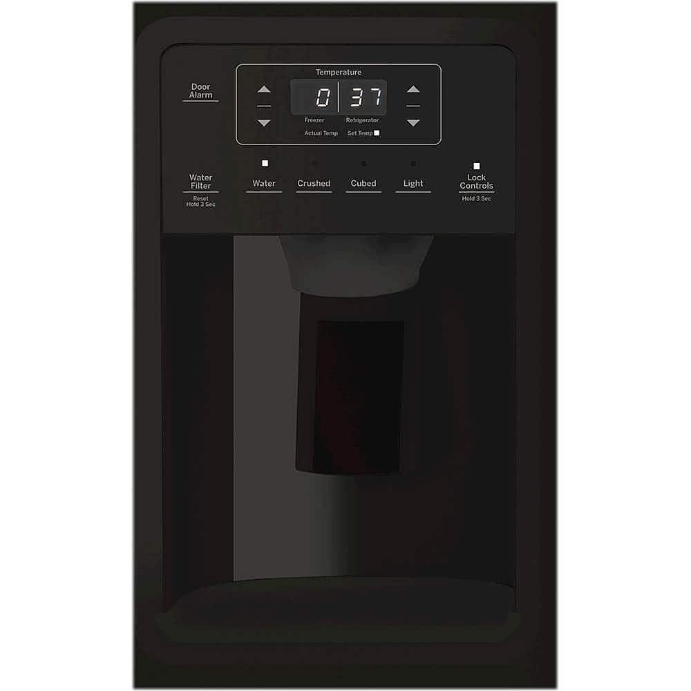 Alt View 4. GE - 25.1 Cu. Ft. Side-by-Side Refrigerator - Black.