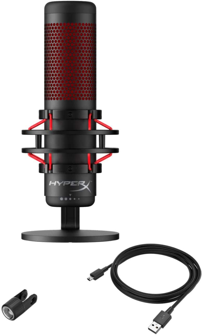 HyperX QuadCast Wired Multi-Pattern USB Electret Condenser Microphone  4P5P6AA/HX-MICQC-BK - Best Buy