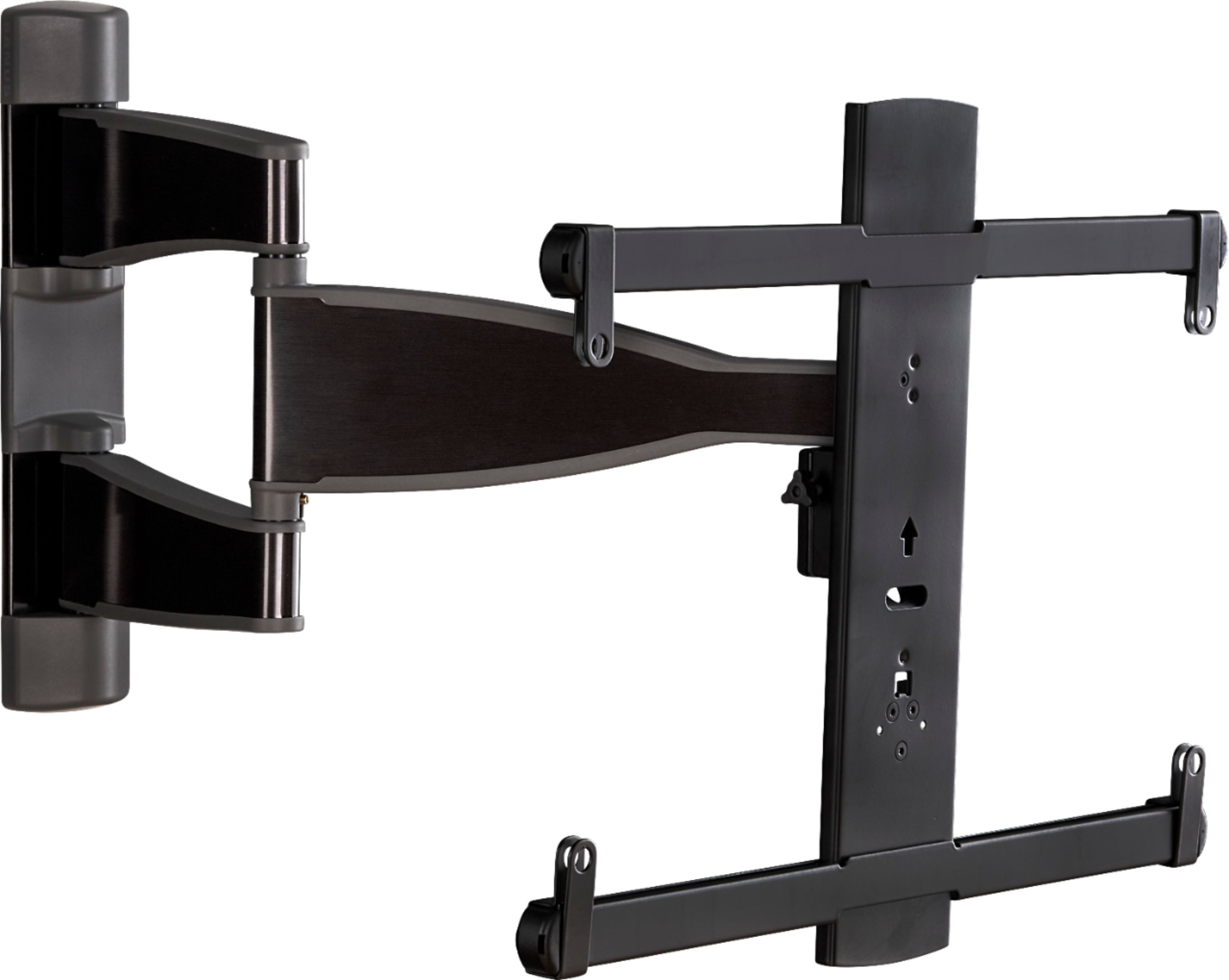 Angle View: Sanus - Premium Series Advanced Full-Motion TV Wall Mount for Most TVs 32"-55" up to 55 lbs - Black Brushed Metal