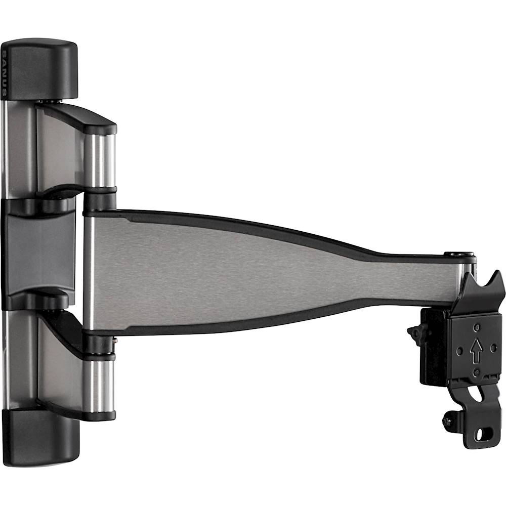 Angle View: SANUS Elite - Advanced Full-Motion TV Wall Mount for Most 32"-55" TVs up to 55 lbs - Tilts, Swivels, and Extends up to 20" From Wall - Silver Brushed Metal