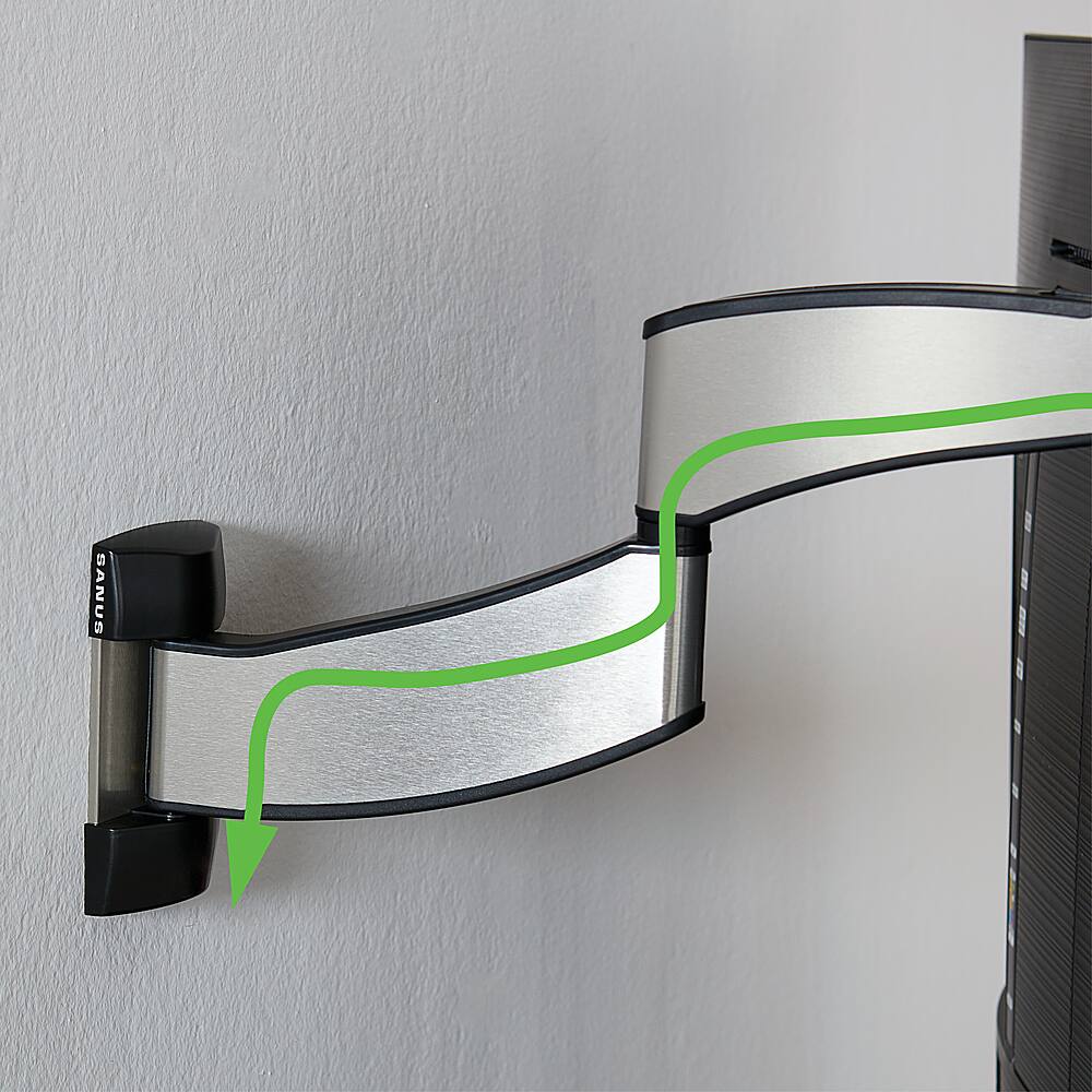 Alt View 1. SANUS Elite - Advanced Full-Motion TV Wall Mount for Most TVs 19"-43" up to 35 lbs - Tilts, Swivels, and Extends up to 16" From Wall - Silver Brushed Metal.