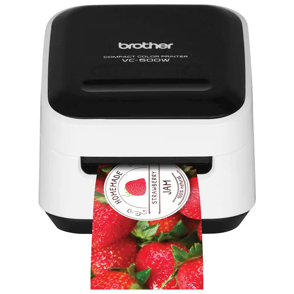 Front. Brother - VC-500W Wireless Label Printer - White.
