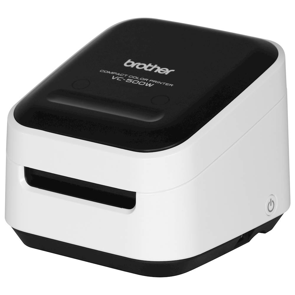 Left View: Brother - VC-500W Wireless Label Printer - White