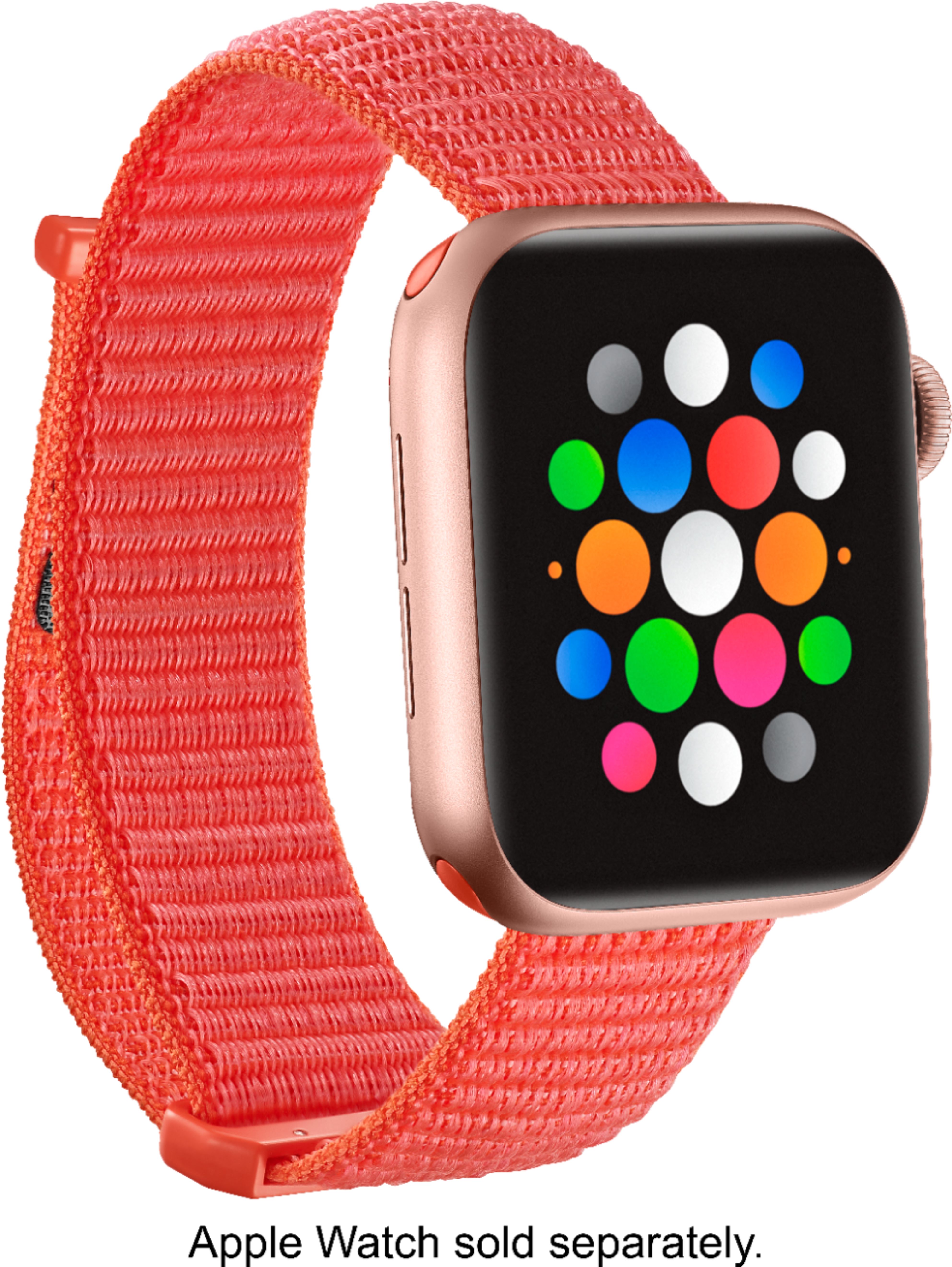 Angle View: Modal™ - Active Nylon Watch Band for Apple Watch® 38mm, 40mm, and 41mm - Living Coral