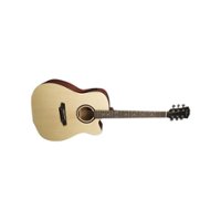 Carlo Robelli - 6-String Full-Size Dreadnought-Cutaway Acoustic/Electric Guitar - Beige/Black/Brown - Front_Zoom