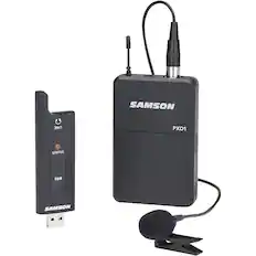 Front. Samson - XPD Series Wireless Lavalier Microphone System - Black.