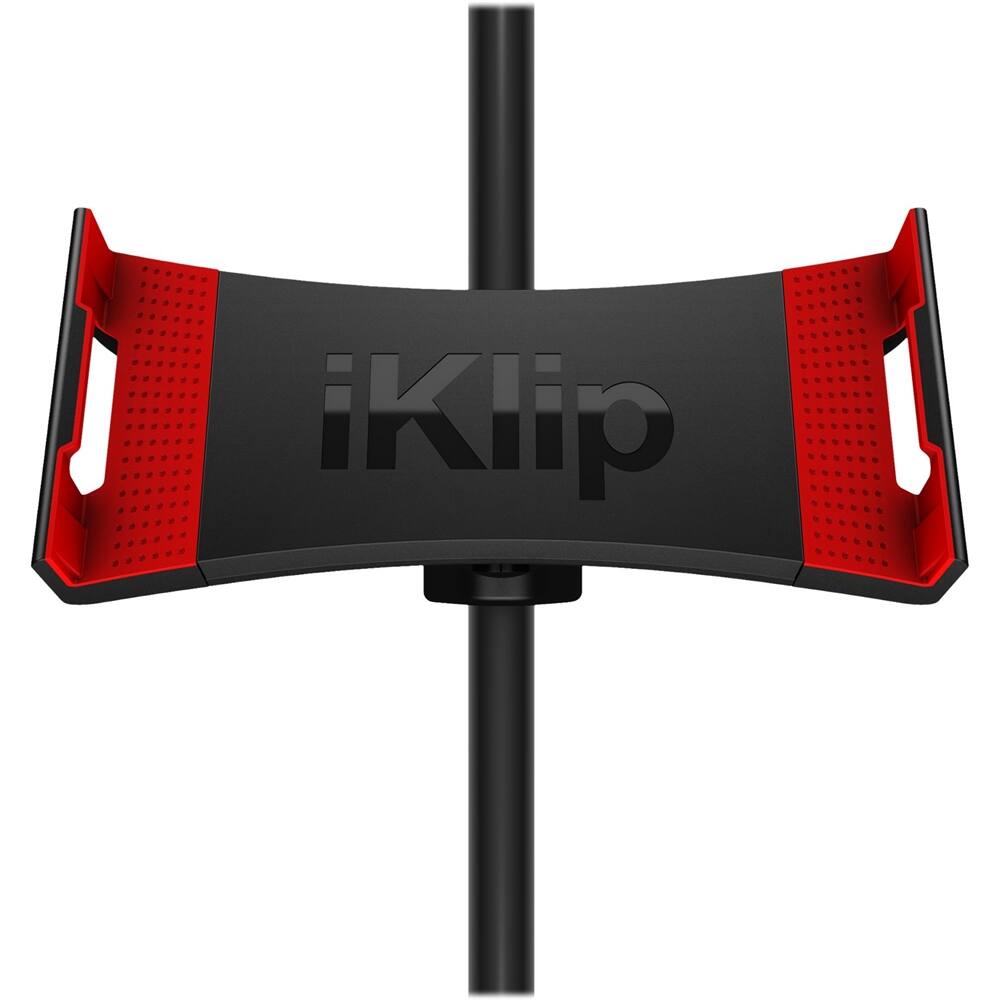 Front. IK Multimedia - iKlip 3 Stand for Most 7"-12.9" Tablets - Red/Black.