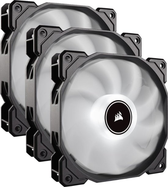 Front Zoom. CORSAIR - Air Series LED AF120 (2018) 120mm Case Cooling Fan Kit - White.