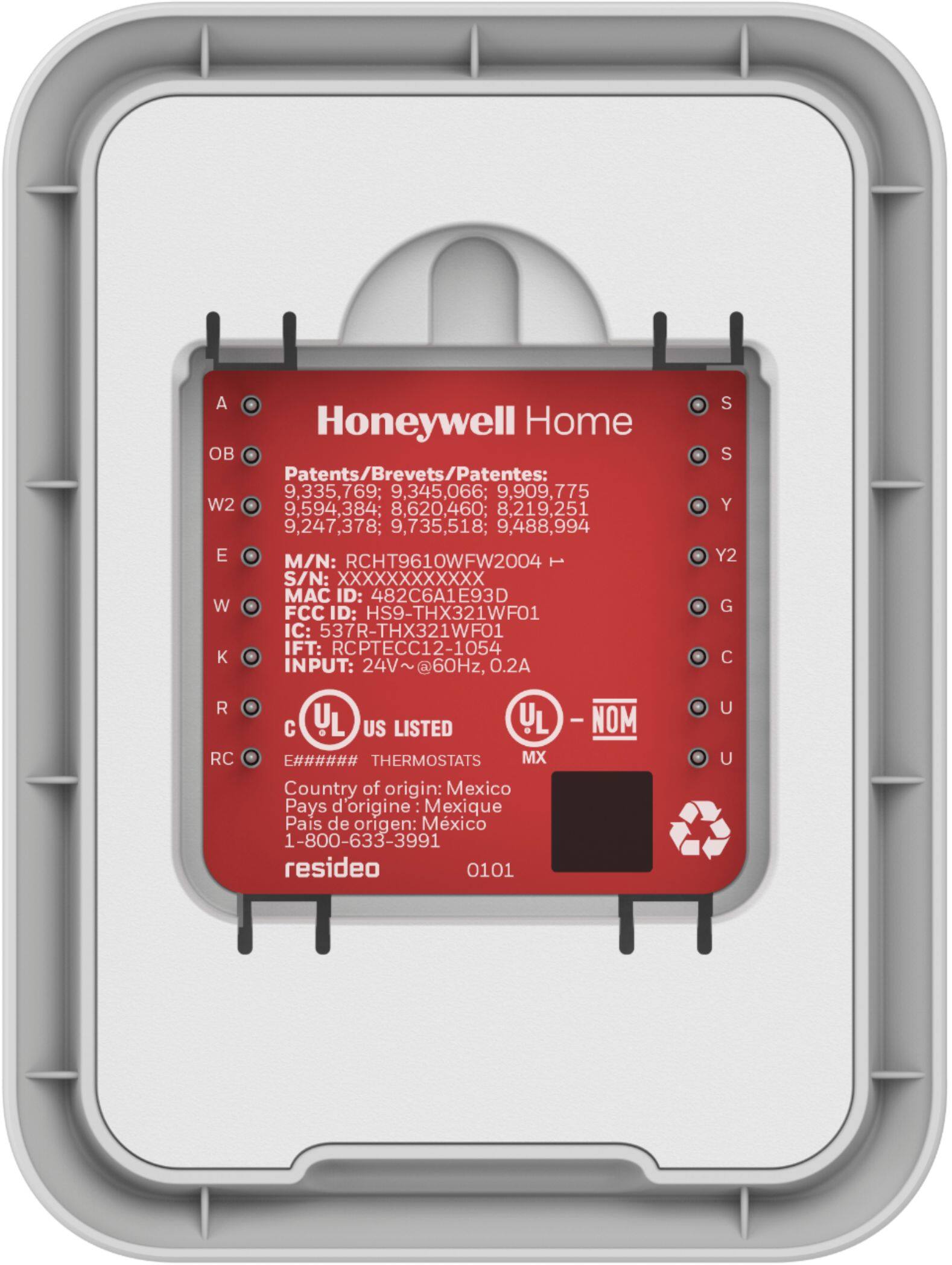 Alt View 17. Honeywell Home - T9 Smart Programmable Touch-Screen Wi-Fi Thermostat with Smart Room Sensor - White.