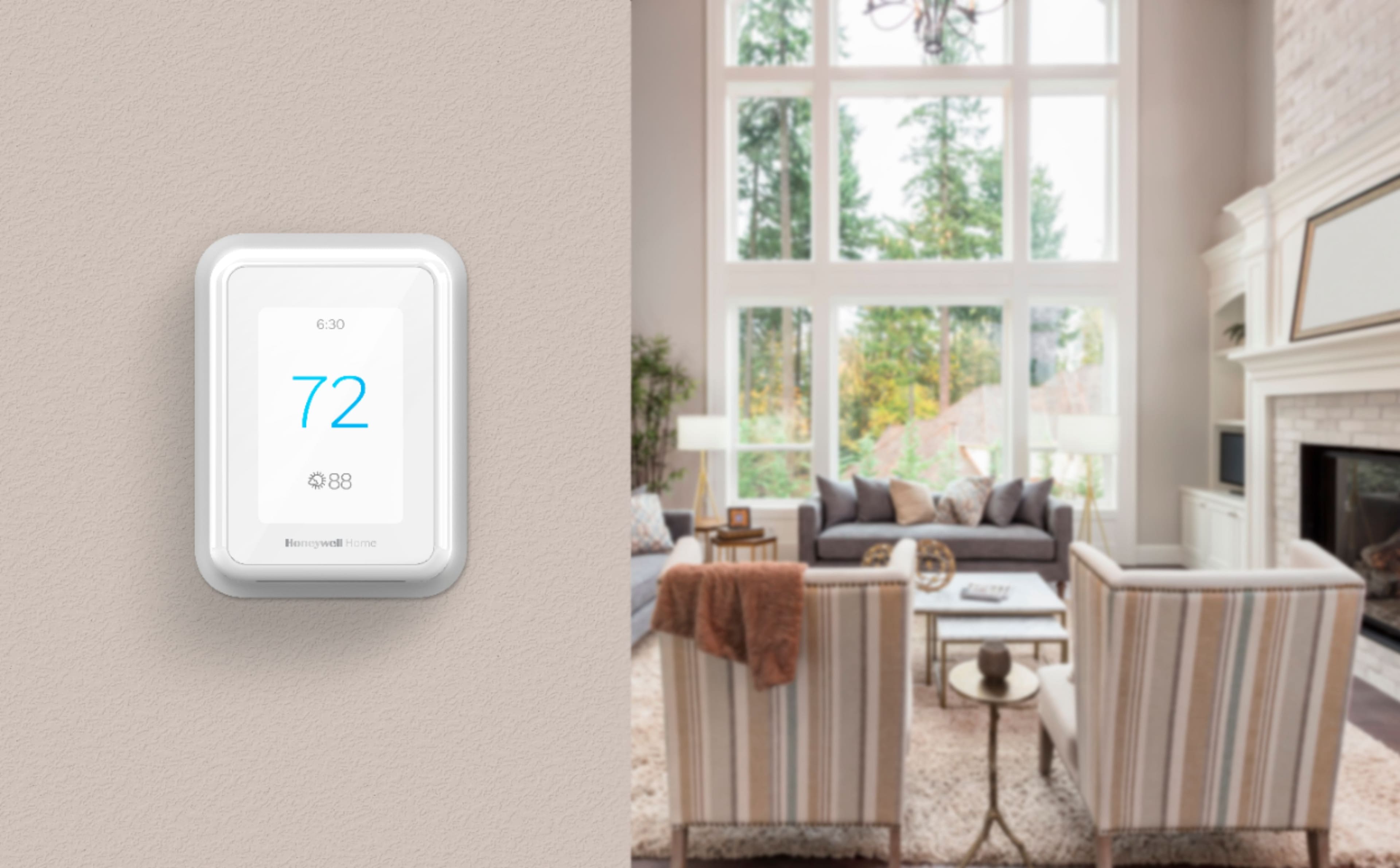 Alt View 23. Honeywell Home - T9 Smart Programmable Touch-Screen Wi-Fi Thermostat with Smart Room Sensor - White.