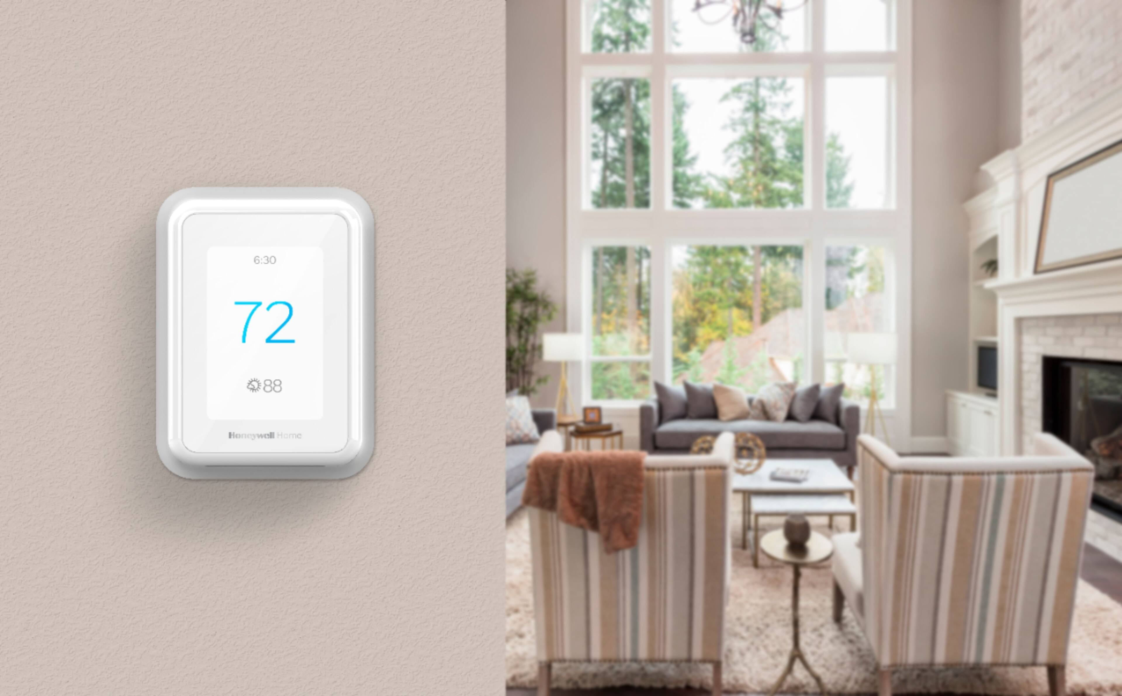 Alt View 23. Honeywell Home - T9 Smart Programmable Touch-Screen Wi-Fi Thermostat with Smart Room Sensor - White.