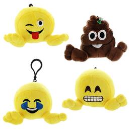 Toynk - Plushi Palz 4" Emoji Set: Grinning, Pile of Poo, Tears of Joy, & Winky Tongue