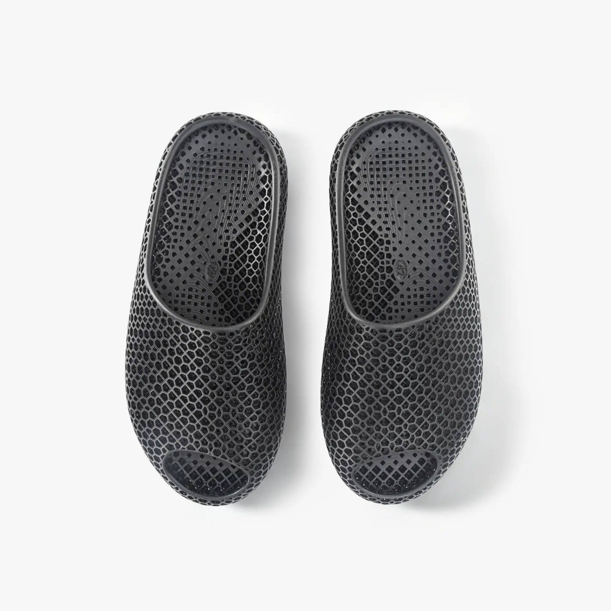 Left. Nexbie - AeroCloud 3D Printed Slippers - Black.