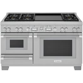 Thermador - ProGrand 7.3 Cu. Ft. Freestanding Double Oven Dual Fuel LP Convection Range with Pro Steam - Stainless Steel