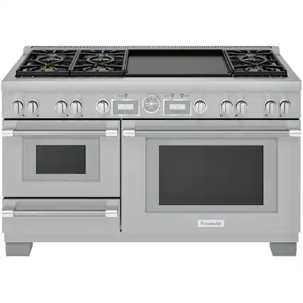 Front. Thermador - ProGrand 7.3 Cu. Ft. Freestanding Double Oven Dual Fuel LP Convection Range with Pro Steam - Stainless Steel.
