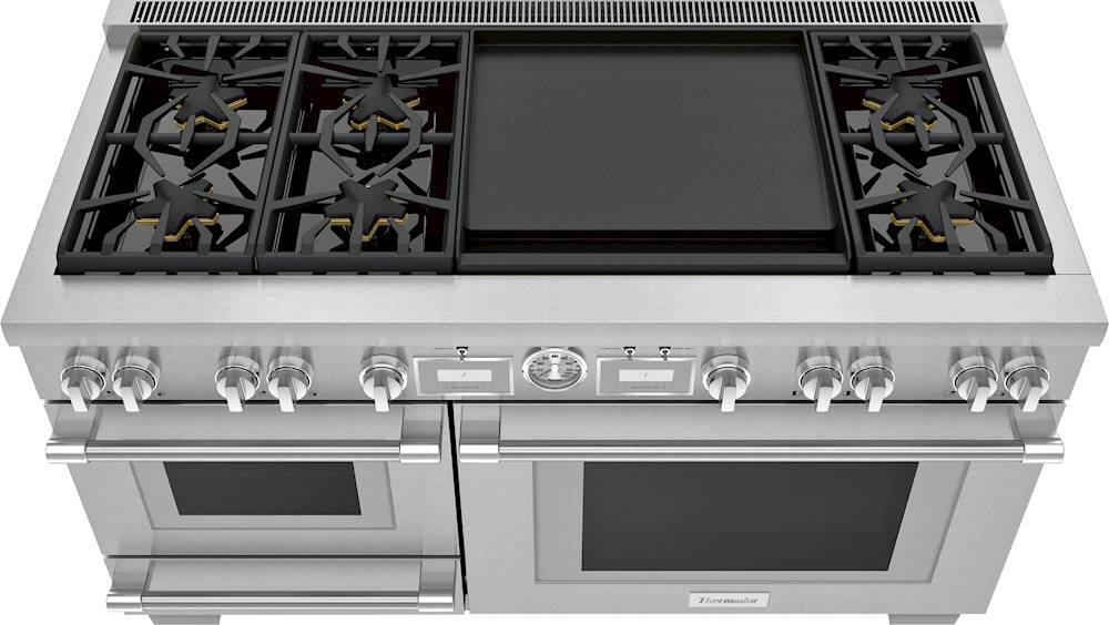 Alt View 2. Thermador - ProGrand 7.3 Cu. Ft. Freestanding Double Oven Dual Fuel LP Convection Range with Pro Steam - Stainless Steel.