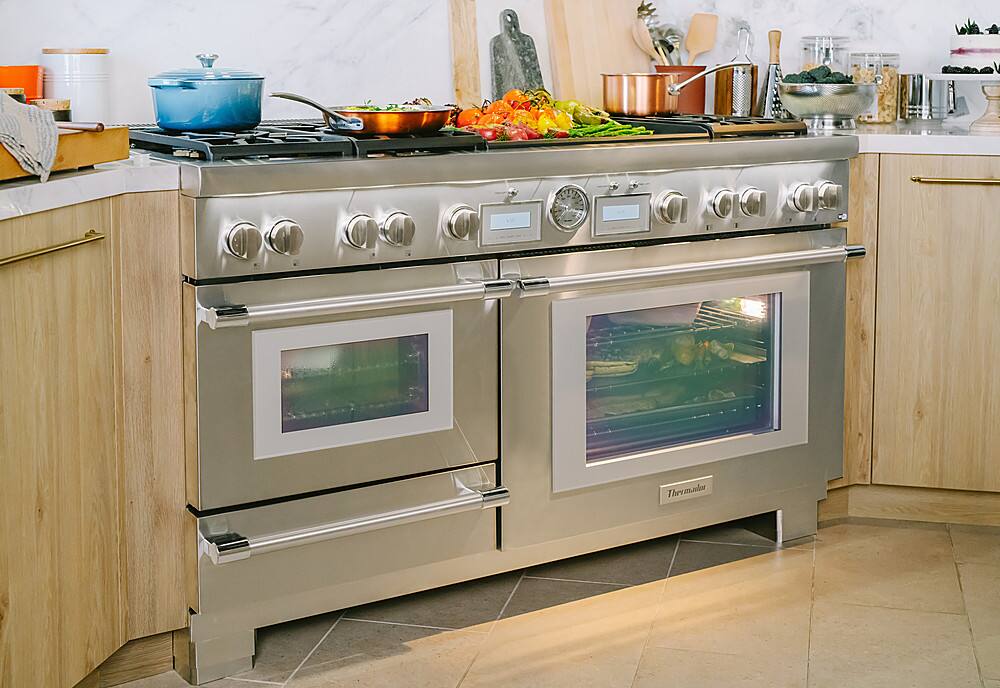 Alt View 20. Thermador - ProGrand 7.3 Cu. Ft. Freestanding Double Oven Dual Fuel LP Convection Range with Pro Steam - Stainless Steel.