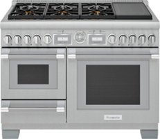 Thermador - ProGrand 6.5 Cu. Ft. Freestanding Double Oven Dual Fuel Convection Range with Pro Steam - Liquid Propane Convertible - Stainless steel - Front_Zoom