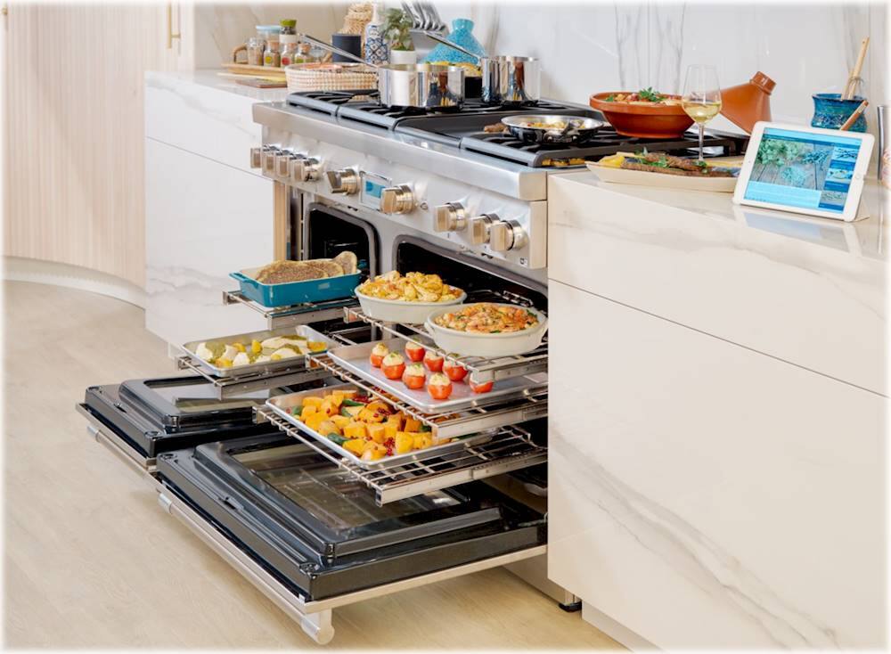 Alt View 15. Thermador - ProGrand 6.5 Cu. Ft. Freestanding Double Oven Dual Fuel LP Convection Range with Pro Steam - Stainless Steel.