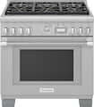Thermador - Pro Grand 36 in. Wide 5.7 Cu. Ft. Freestanding Gas Convection Range with Self-cleaning and 6 Burners - Stainless Steel