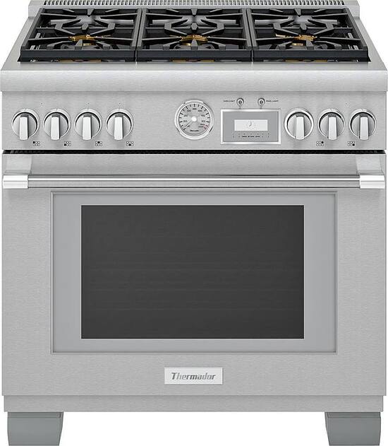 Thermador 5 5 Cu Ft Self Cleaning Freestanding Gas Convection Range Prg366wg Best Buy