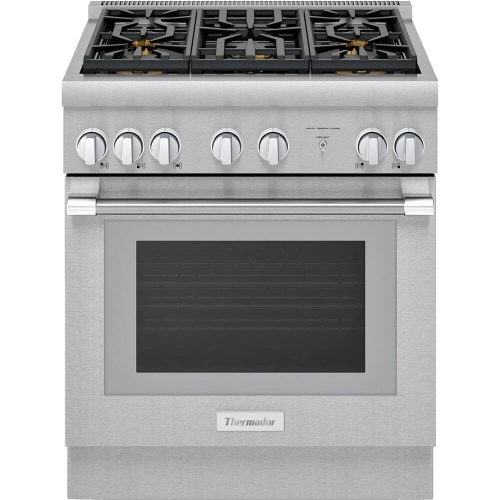 Front. Thermador - Professional Series 4.4 Cu. Ft. Freestanding Dual Fuel Convection Range with Self-Cleaning and 5 Star Burners - Stainless Steel.