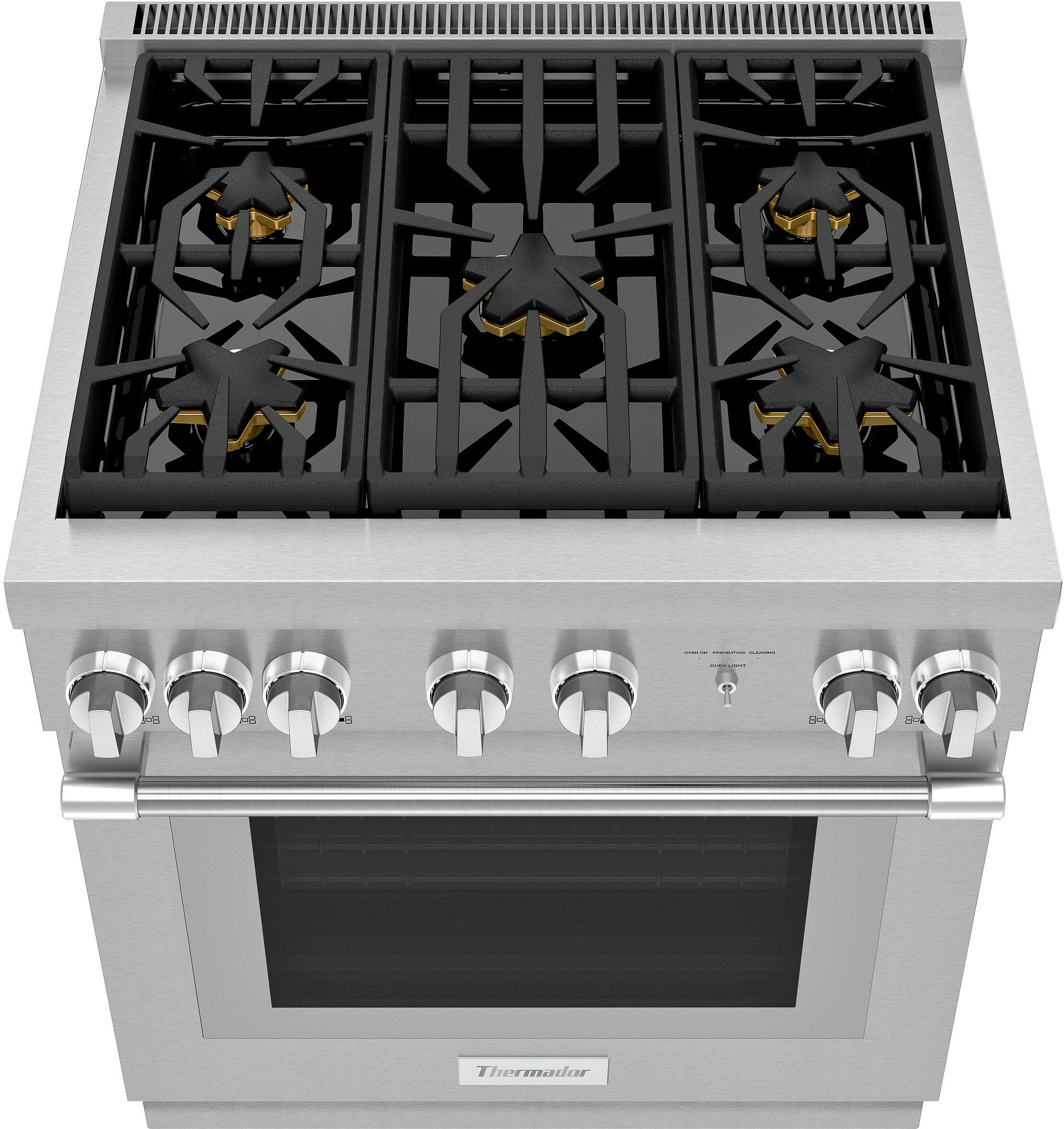 Alt View 2. Thermador - Professional Series 4.4 Cu. Ft. Freestanding Dual Fuel Convection Range with Self-Cleaning and 5 Star Burners - Stainless Steel.