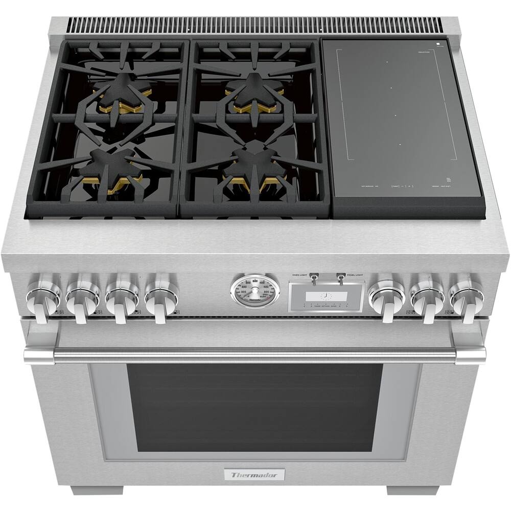 Alt View 11. Thermador - ProGrand 5.7 Cu. Ft. Freestanding Dual Fuel LP Convection Range with  Self-Cleaning - Stainless Steel.