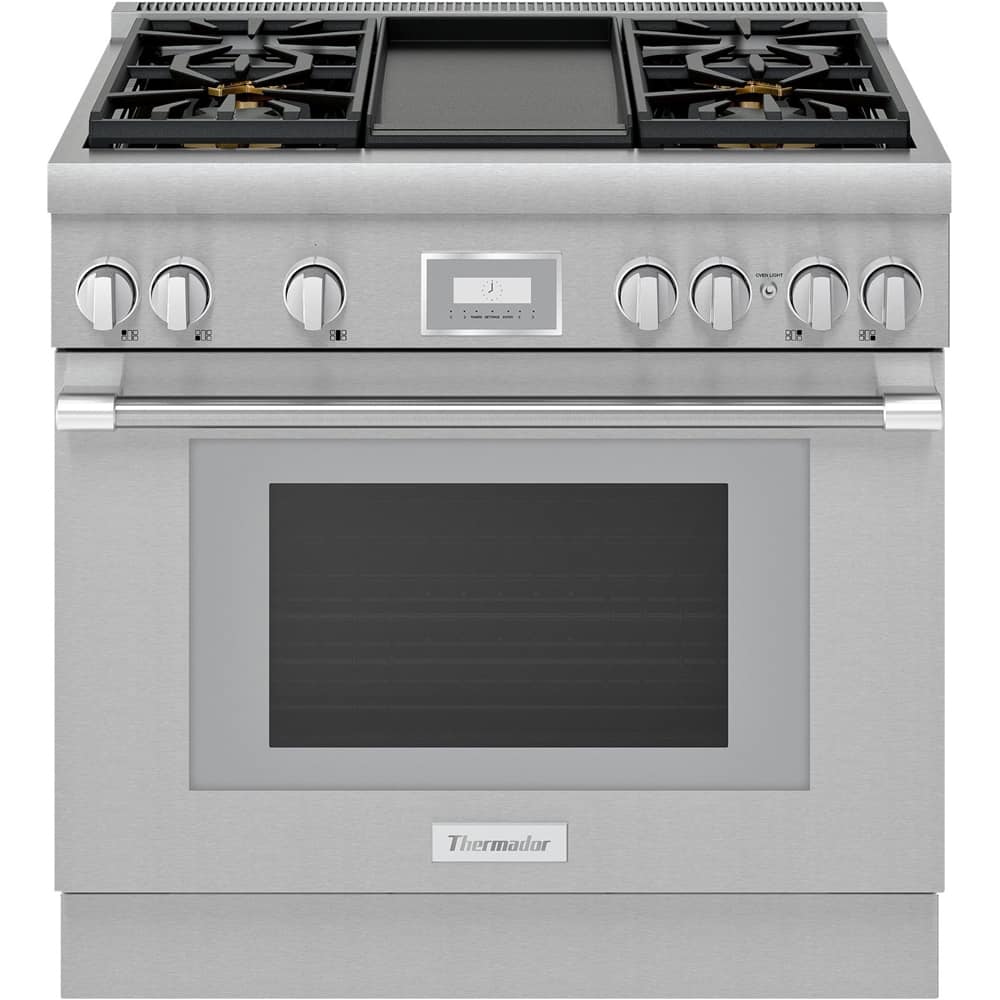 Front. Thermador - ProHarmony 5.0 Cu. Ft. Freestanding Gas Convection Range with ExtraLow Select Burners - Stainless Steel.