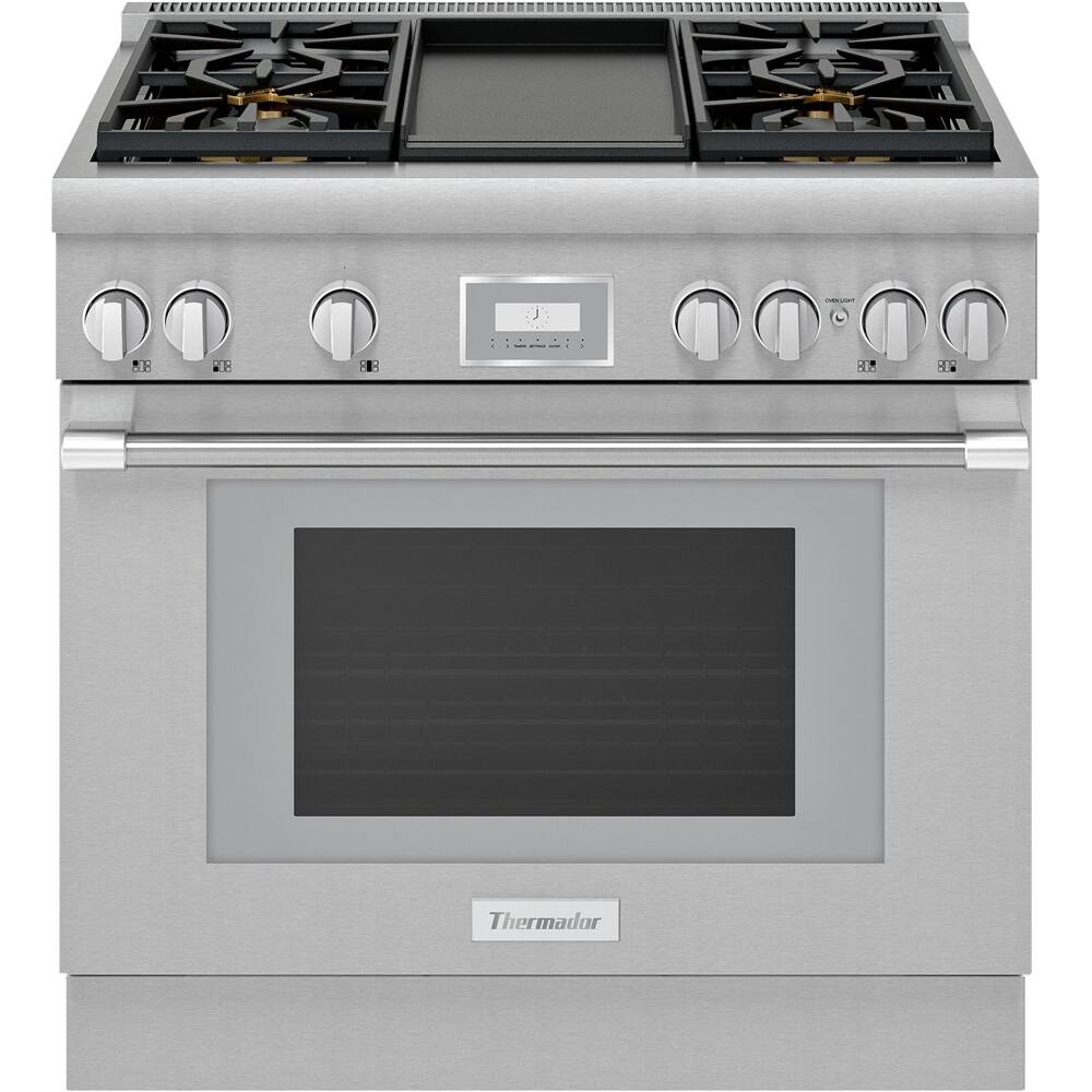 Front. Thermador - ProHarmony 5.0 Cu. Ft. Freestanding Gas Convection Range with ExtraLow Select Burners - Stainless Steel.