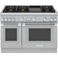 Thermador - Pro Harmony 6.8 Cu. Ft. Freestanding Double Oven Dual Fuel Convection Range with Wifi - Stainless Steel - Front_Zoom