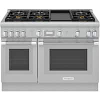 Thermador - Self-Cleaning Freestanding Double Oven Dual Fuel Convection Range - Front_Zoom