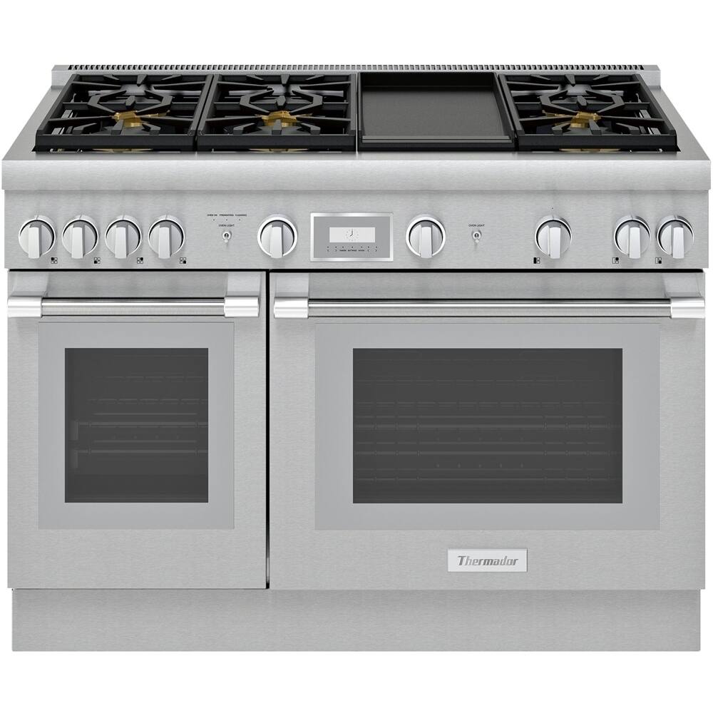 Thermador - Pro Harmony 6.8 Cu. Ft. Freestanding Double Oven Dual Fuel Convection Range with Wifi - Stainless Steel