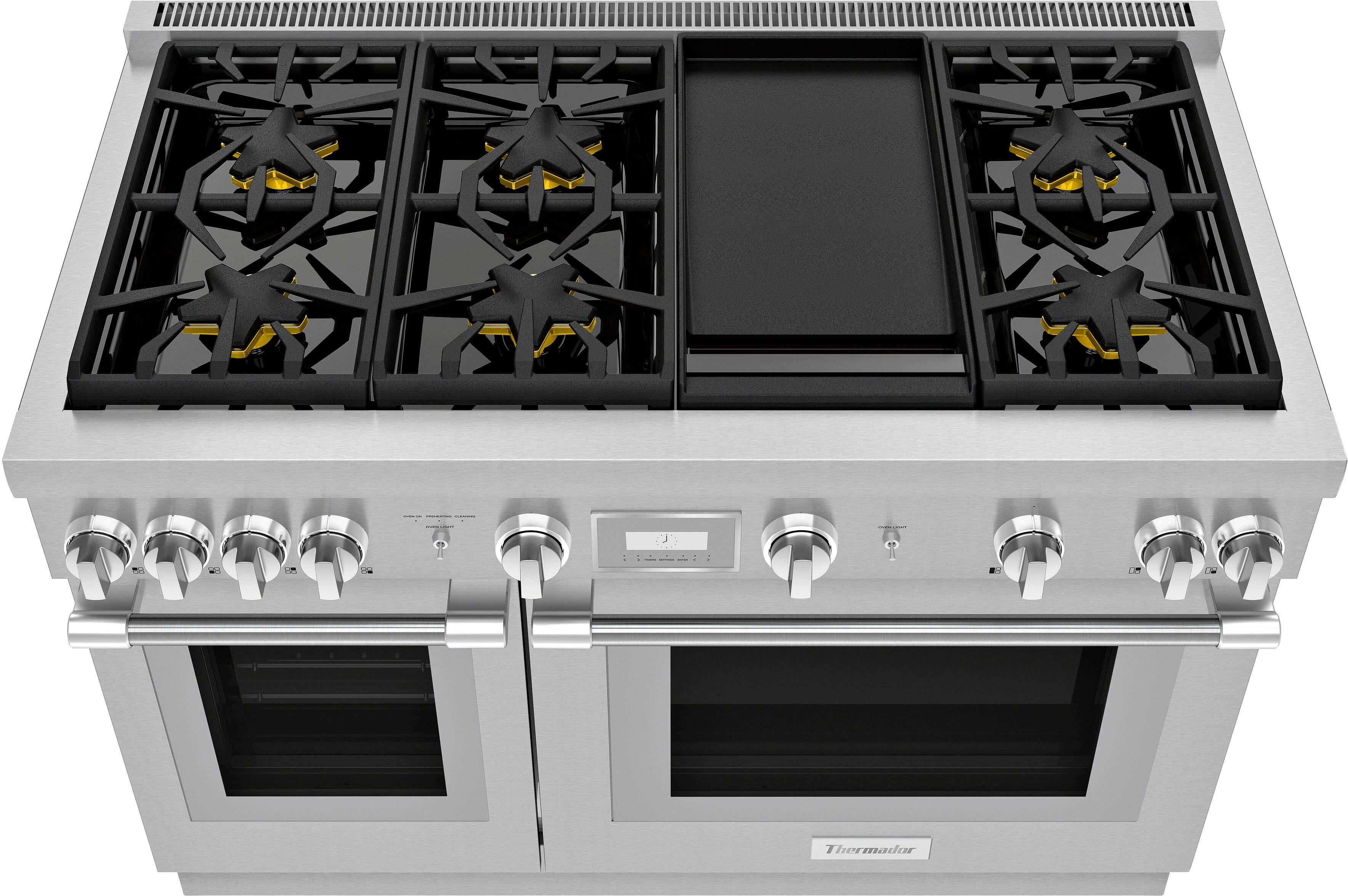 Alt View 18. Thermador - Pro Harmony 6.8 Cu. Ft. Freestanding Double Oven Dual Fuel Convection Range with Wifi - Stainless Steel.