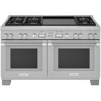 Thermador - 10.6 Cu. Ft. Self-Cleaning Freestanding Double Oven Dual Fuel Convection Range - Front_Zoom