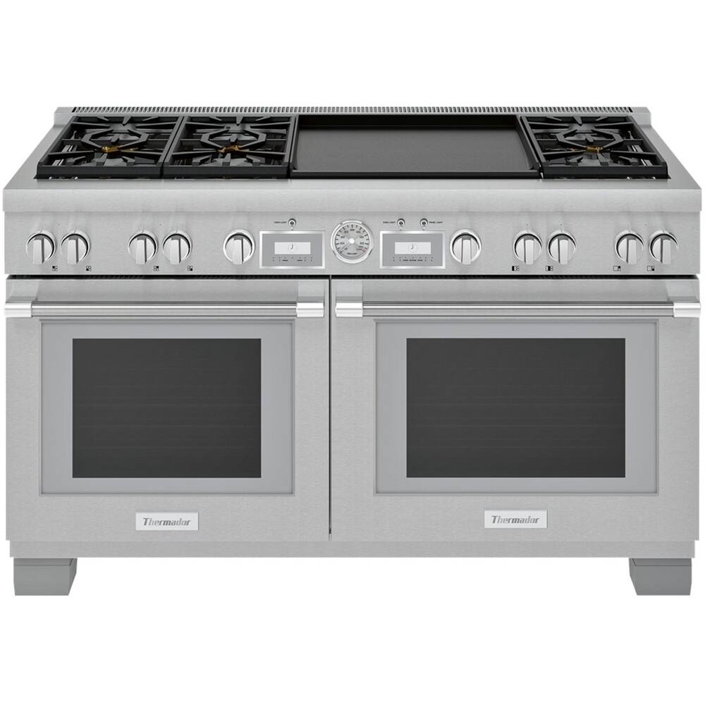 Front. Thermador - ProGrand 10.6 Cu. Ft. Freestanding Double Oven Dual Fuel LP Convection Range with Self-Cleaning - Stainless Steel.
