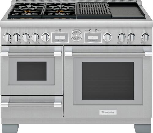 Thermador - Freestanding Double Oven Dual Fuel Convection Range with Self-cleaning and Pro Steam - Front_Standard