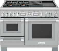 Thermador - Freestanding Double Oven Dual Fuel Convection Range with Self-cleaning and Pro Steam - Front_Standard