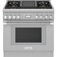 Thermador - 5 Cu. Ft. Self-Cleaning Freestanding Dual Fuel Convection Range - Front_Zoom