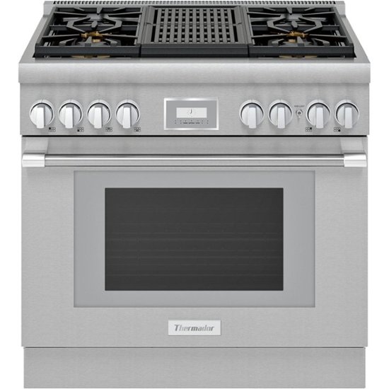Thermador – 5 Cu. Ft. Self-Cleaning Freestanding Dual Fuel Convection Range
