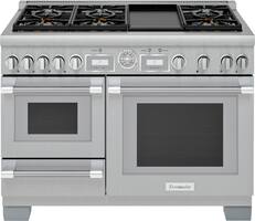 Thermador - Freestanding Double Oven Dual Fuel Range with Self-cleaning and Pro Steam - Front_Standard